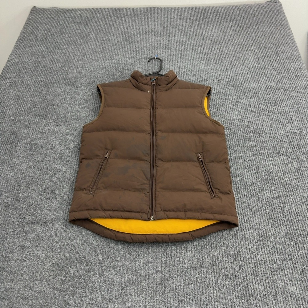 Vintage Unionbay Puffer Vest Mens L Brown Polyester Down Mock Neck Gorpcore